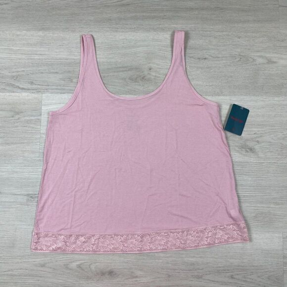 Tommy John Second Skin Lace Tank Womens Large Peachskin Pink Pajama Lounge - Picture 1 of 5